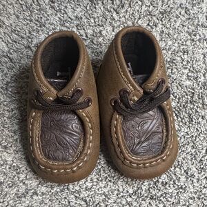 Twister Brown Leather Baby Moccasins